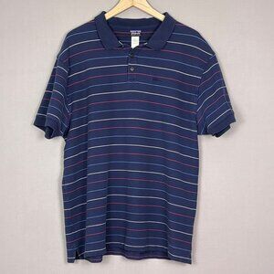 Patagonia Organic Cotton Striped Polo Shirt Men’s XXL Blue